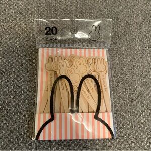 BNIB Japan Miffy Wooden Picks